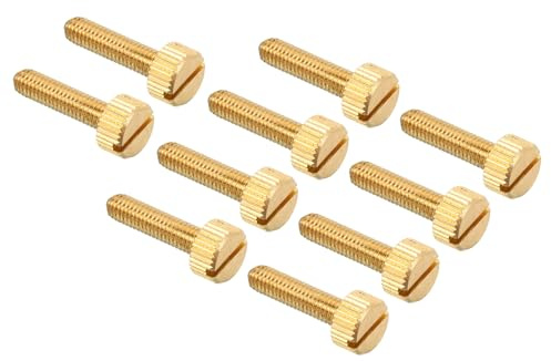 PATIKIL Vis Moletée M5x25mm, 20 Pcs Boulons en Laiton à Pointe Plate, Fixations à Épaulements Droits pour Éclairage, Meubles, Électronique et Mécanique