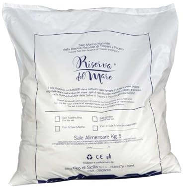 sal integral artesanal de Sicilia – Presidio Slow Food de Trapani - 5 KG (Grano fino)