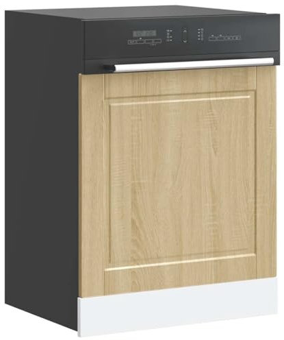 Snsowed Pannello Lavastoviglie Porto Rovere Sonoma 60x1,5x67 cm,Pannello Lavastoviglie da Cucina Moderno,Pannello Lavastoviglie-854140