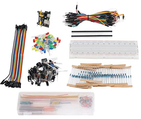 Ejoyous Assortiment de Composants électroniques, Kit de 400 Composants, Planche à Pain, 830 Point de Cravate, Compatible avec, Pack de Démarrage R3, Idéal pour Les Projets électroniques, Matériaux