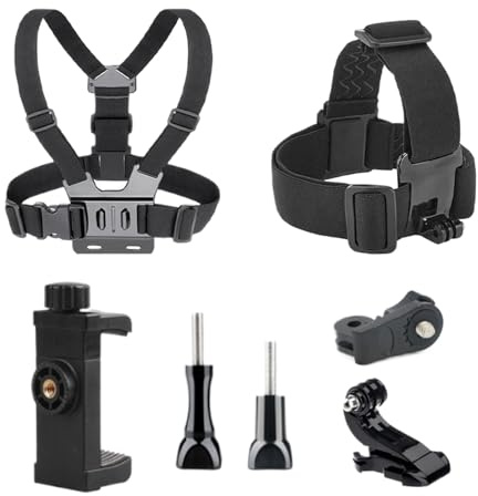 Jubilofex Chest Mount Harness Strap – Body Strap, Cam Bracket | Secure Handsfree Chest Rig for Action Camcorders PhonesAndroid Recording Setup for Outdoor Sports Activities Women Kids Men Gift Idea