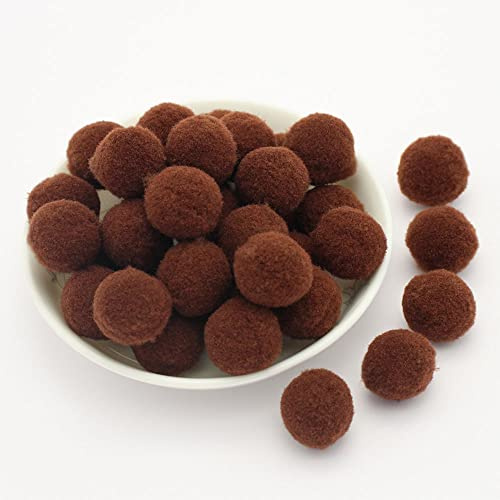 Anevous 500 Stück Mini Pompons,Klein Pompons,Plüsch Bälle,Filzkugeln,Bommeln,Pom Pom Set,Pompoms zum Basteln für Ostern,Weihnachten,DIY Kreative Handwerk,8mm,Braun
