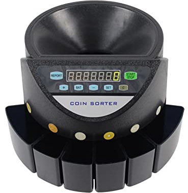 Macchina per contare i soldi, Bill Counter Machine blu moneta moneta Valore moneta Streccione euro Coun for le monete del mercato europeo Contare la macchina con 8 tubo di denaro(Japanese)