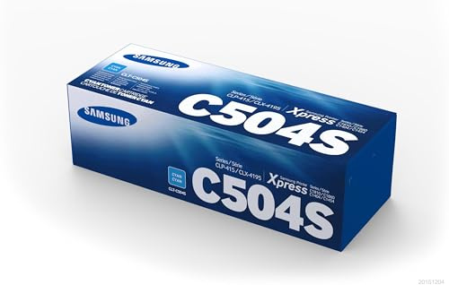Samsung HP CLT-C504S (SU025A) Original Toner Cyan (Kompatibel mit: CLP-415N, 415NW / Xpress C1810W, C1404W, C1860FW, C1454FW, C1454N, C1453FW / CLX-4195N, 4195FN, 4195FW)