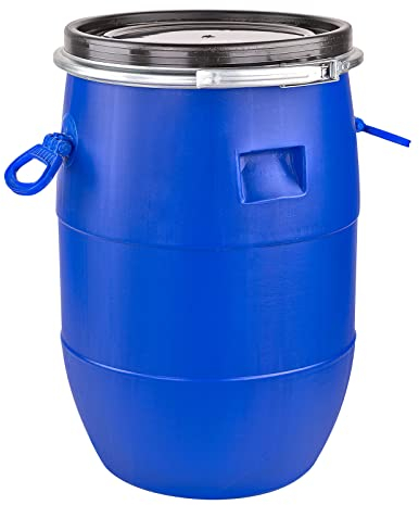 DEMA Maischefass Weithalsfass Weinfass Gärfass Mostfass Getränkefass Fass 60 l blau