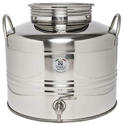 Bidon à huile en acier inoxydable 18/10pour 25 l d'huile avec robinet