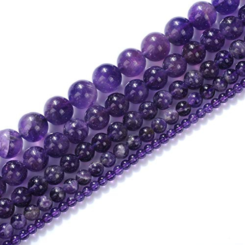 Perle rotonde sciolte, in pietra naturale, ametista e agata per fare gioielli, da 2, 3, 4, 6, 8, 10, 12, 14, 16 mm, 6 mm