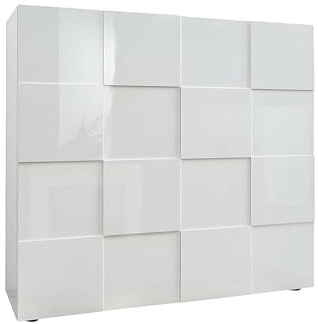 Unbekannt Vente-Unique - Buffet Haut Calisto - 2 Portes - Blanc laqué