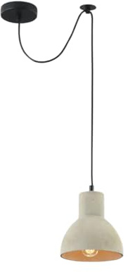 MAYTONI DECORATIVE LIGHTING Moderne Pendelleuchte Broni 1xE27 excl.aus Beton Farbe Grau und Metall Schwarz 60W für Küche, Schlafzimmer, Wohnzimmer, Esszimmer, Lobby