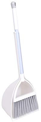 Qidiwin Mini Broom and Dustpan, Home Kitchen Sweeping for Kids(White+Gray)
