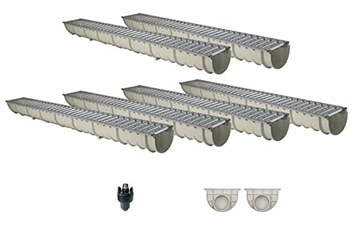 Entwässerungsrinne GFK MEA MEAHOME Classic mit Zubehör als SET 6 Meter