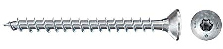 fischer - Vis à bois PowerFast II 3,0x35 Tête fraisée, empreinte TX, zingué blanc, filetage total/Boite de 500
