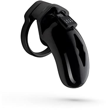 Lockdown Gabbia di Castità – Gabbia per Pene Uomo che Rende Impossibile il Sesso o la Masturbazione - Punisci il tuo Partner – Taglia Media (Lunghezza Interna 8,00 cm / ⌀ 3,70 cm) - Nero