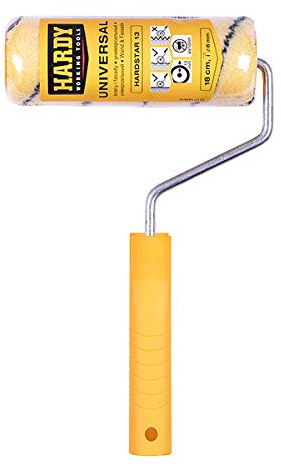 HARDY WORKING TOOLS Maler Set, Farbrolle und Farbwalze aus Polyester, Florhöhe 13mm, Länge 18cm, Durchmesse 48mm, schwarz-gelb, A0180-531000