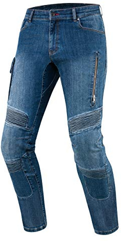 REBELHORN Vandal Pantalones Vaqueros de Moto Hombre | Forro de Fibra Aramida | Protectores de Rodilla y Cadera SAS-Tec | Bolsillo Protector de Coxis | 2 Canales de Ventilación | Tapered Fit
