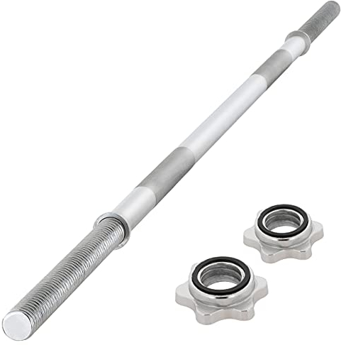 MAXXIVA Hantelstange 180 cm Langhantelstange Krafttraining Zugstange silber verchromt Sternverschluss Workout Bodybuilding Fitness Gewichtheben