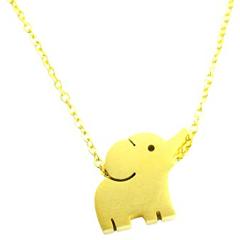 Kette kleiner Elefant Afrika Ethno Edelstahl Anhänger golden Juvelato