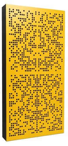 Bluetone Acoustics Binary AbFuser Akustikpaneele – Schalldämmung Akustikplatten – Akustik Absorber und Diffusor zum Heimkino, Studio, Wohnzimmer- Acoustic Panel (100x50x7cm, Gelb)