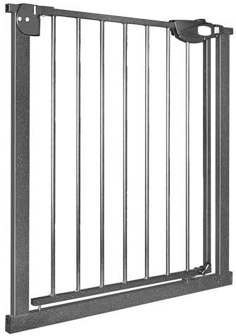 Aufun Treppenschutzgitter Kinder 180° Zwei-Wege-Öffnungsgitter, 75-85cm breit Türschutzgitter ohne Bohren,Metall Gitter für klein Kinder,Schwarz