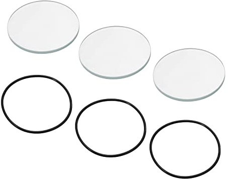 Tool parts 3Set 1.7Dia LED Lens Polished Edge Round Flashlight Glass Len Transparent Black