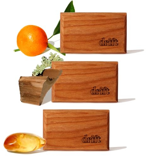 Drift Car Air Freshener - The Original Wood Air Freshener - Car Odor Eliminator - Long Lasting Scent - Metal Clip - Essential Oils - Clean Ingredients - Variety 3 Pack Refill - NO CLIP INCLUDED