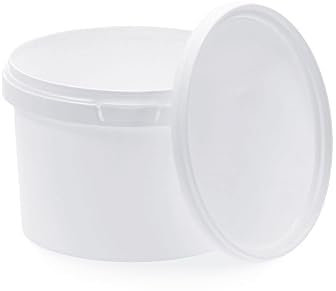 BenBow Secchio con coperchio 0,5l bianco 20x 0,5 litri, idoneo al contatto con gli alimenti, stabile, ermetico - a prova di perdite, inodore - contenitore di plastica - vuoto