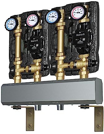 Gruppo di rilancio a bassa temperatura con collettore di distribuzione per impianti a pavimento su più livelli- portate sino a 2 m3/h e 50 Kw