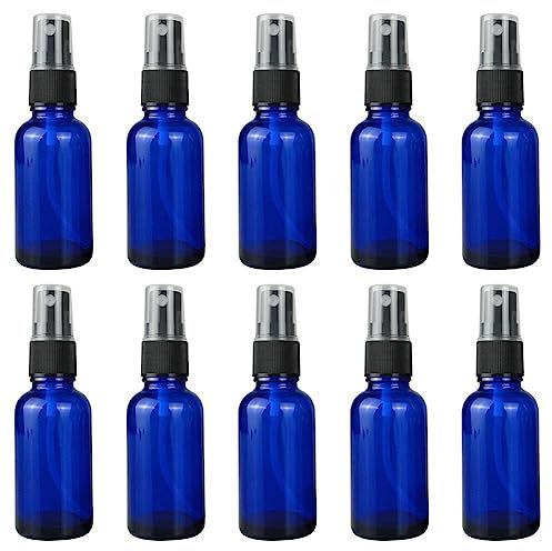 10 Stück 10ml Nachfüllbare Leere Ätherische Öle Flaschen, Glas Flaschen Aromatherapie Flaschen Kunststoff-Sprühflasche Blau Apothekerflasche für Ätherisches Öle,Kosmetik Apotheker Aromatherapie
