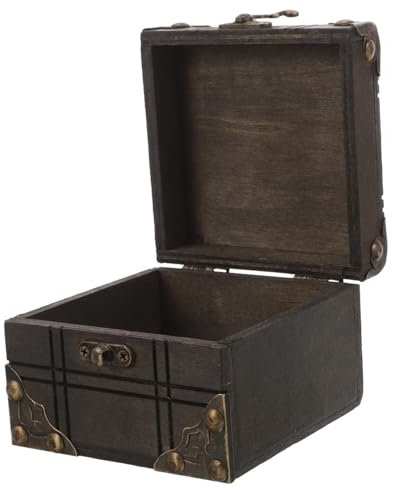 FONDOTIN Kasten Vintage Aufbewahrungsbox schmucktruhe zum andenken schmuck-Geschenkbox schmuckorganisator aus holz Aufbewahrungskoffer für Kleinigkeiten Schreibtisch Aufbewahrungskiste Kind