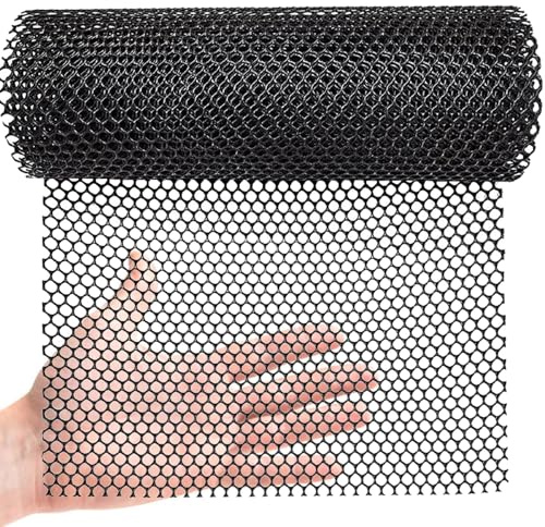 Clôture en plastique – Rouleau de maille en plastique vert – Grillage à poulet de 50 cm x 3 m pour volaille, barrière animale, fleurs, jardinage – Solution de clôture en plastique et de jardin
