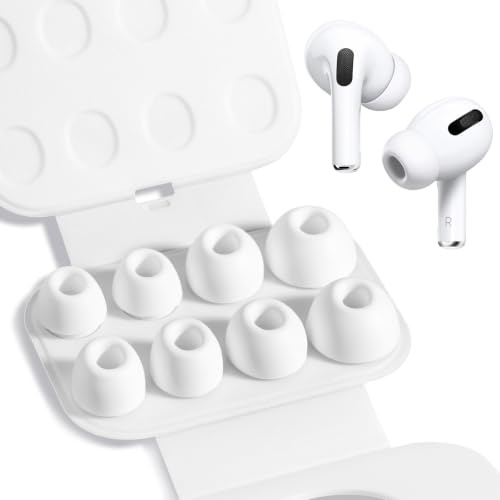 BillyBath 4 Paar Ersatz Ohrstöpsel Silikontips für Airpods Pro/Airpods Pro 2 mit Loch zur Geräuschreduzierung, Anti Rutsch Soft Silikon Airpods pro Ersatz-ohreinsätze (Verschiedene Größen，XS/S/M/L)