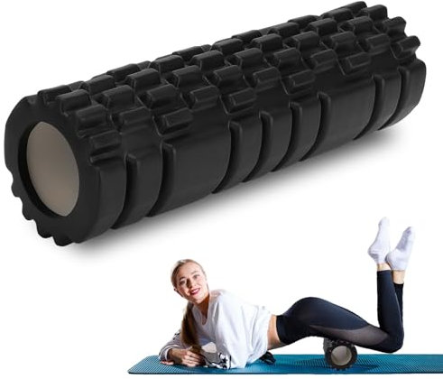 Foam Roller di Automassaggio Muscolare, Massaggiatore per Trigger Point, Rullo Pilates Massaggio Braccia, Schiena e Gambe, per Alleviare le Tensioni Muscolari, Rullo Massaggio Muscolare 30×8 cm