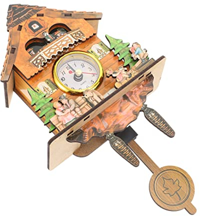 Yardenfun Attraktive Wanduhr in Form Eines Holzhauses Zum Aufhängen Dekorative Uhr Für Das Wohnzimmer Batterielos Fürs Büro