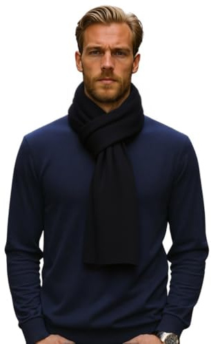 profili di Toscana Schal Aus Reinem Kaschmir Made In Italy Unisex 35x180 (Schwarz)