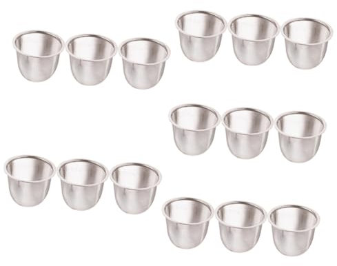 Amosfun 15 Stk Filter tee kochen infused tea Teezubereitung teeeier Sieb für Teerückstände praktisches Tee-Ei Diffusor Teesiebe für Milch Einsatz für Teekannen-Ei Rostfreier Stahl Silver