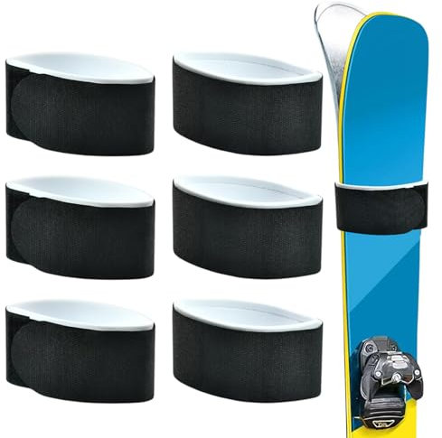 Skibänder Ski Klettband Verstellbar Ski Band Skier Befestigungsbänder Klettband Snowboard Skier Ausrüstung Multifunktion Ski Strap Klettverschluss Befestigungsgurte zum Befestigen von Skiern (6 PCS)