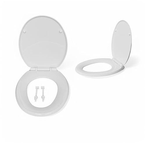 Premium WC-Sitz mit Absenkautomatik – Antibakteriell, Kratzfest, Soft-Close Toilettensitz – Hochwertiges Polypropylen, einfache Montage, universelle Passform, 25 Jahre Garantie