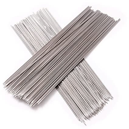 Kisangel 100piezas Pinchos Para Barbacoa De Acero Inoxidable Brochetas Metálicas Reutilizables Para Carne y Verduras Para Camping Picnic y Parrilla Al Aire