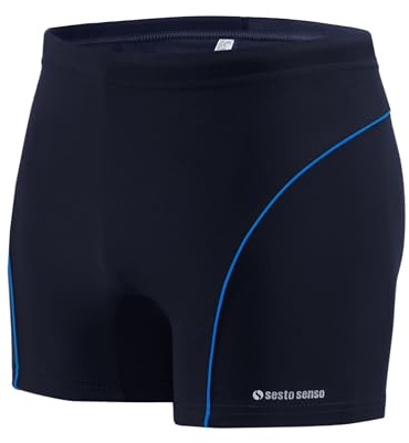 Sesto Senso Badbyxor för män, sport, åtsittande och vattentät för simning – storlekar M till 4XL, anpassade badkläder, blått, XL