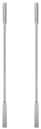 Generic Microspatola Da Laboratorio in Acciaio Inox 304, Set 2 Pezzi Cucchiaio a u e Spatola Piatta, 18 Cm, Resistente a Ruggine Per Esperimenti e Campionamento Chimico