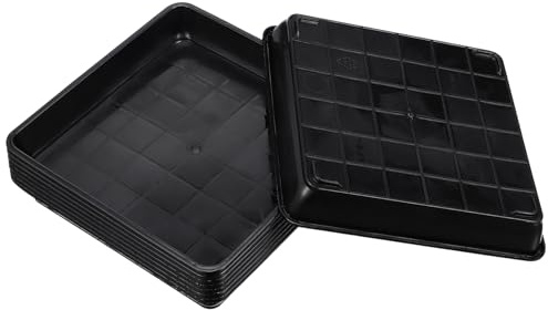 ROMISBABA 8 Piezas Bandejas Cuadradas para Macetas de Duraderas y Reutilizables para Jardín y Bonsáis Protección contra Fugas y Fácil Traslado de Plantas