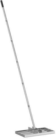 vidaXL Rastrillo de Jardín Plateado 45 x 25 x 200 cm Acero Inoxidable, Rastrillo Ligero Rectangular para jardín y terraza, Herramienta versátil para Alisar Tierra, Recoger Hojas