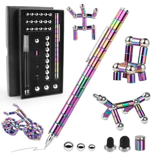 Magnetic Pen,Magnetic Fidget Pen,Magnetischer Kugelschreiber,Lustig Multifunktions Magnetstift Geschenk für Freunde Coole Gadgets für Männer,Frauen- (Bunt)