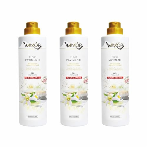 Elisir Pavimenti Gel Igienizzante – Detergente Profumato con Microcapsule, Zagara e Fior di Loto – Confezione da 3 x 750 ml