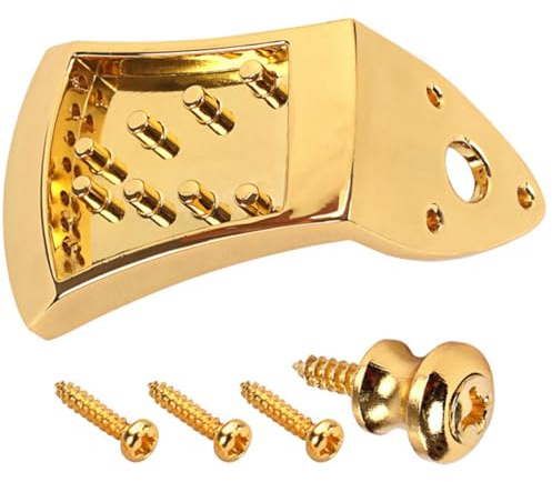 ULTECHNOVO 1 Set Cordier Triangulaire de Mandoline en Alliage de Zinc Or pour Mandoline à 8 Cordes, Améliore Volume et Sustain avec Couvercle Amovible