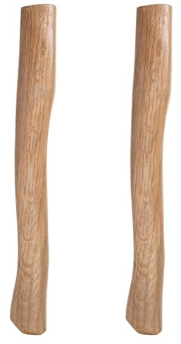 PENIKOKO 2 Pezzi Manico in Legno di Rovere 38 Cm per Accetta con Cunei Impugnatura Ergonomica per Attrezzi da Giardino Resistente alle Intemperie Uso Professionale e Domestico