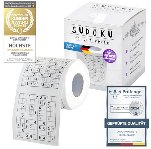 Sudoku Klopapier Sudoko Fun Toilettenpapier mit Sodoko Rätseln ideal für längere Geschäfte