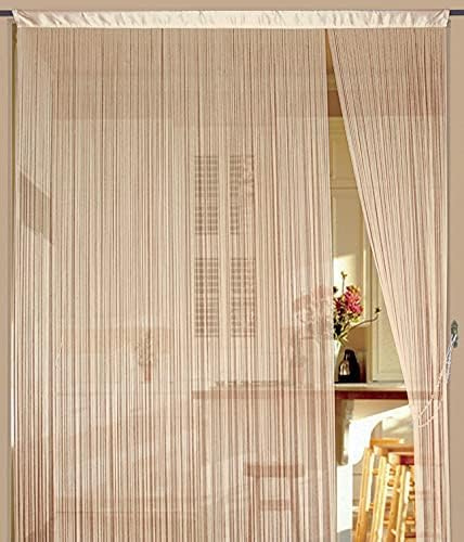 Kaikoon Fadenvorhang 150 cm x 300 cm Caramel in B1 schwer entflammbar