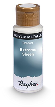 Rayher Hobby Extreme Sheen Metallic-Farbe, blaugrau, Flasche 59 ml, Acrylfarbe metallic, patentierte Rezeptur, 35014566