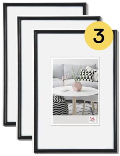 Walther Design Cadre Photo Walther Design Noir 20 x 30 cm Lot de 3, Cadre Plastique Galeria KB030H3